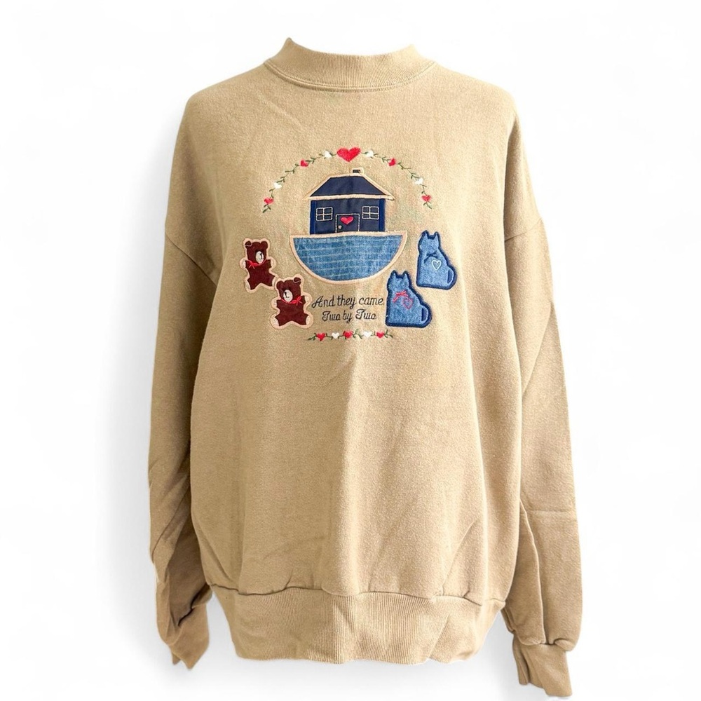 Tan Noah's Ark Embroidered Men's Sweater Pleasant Shade